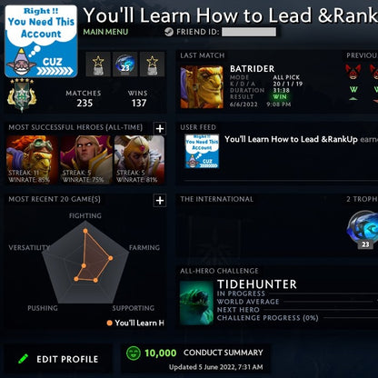 Archon V | MMR: 2980 - Behavior: 10000