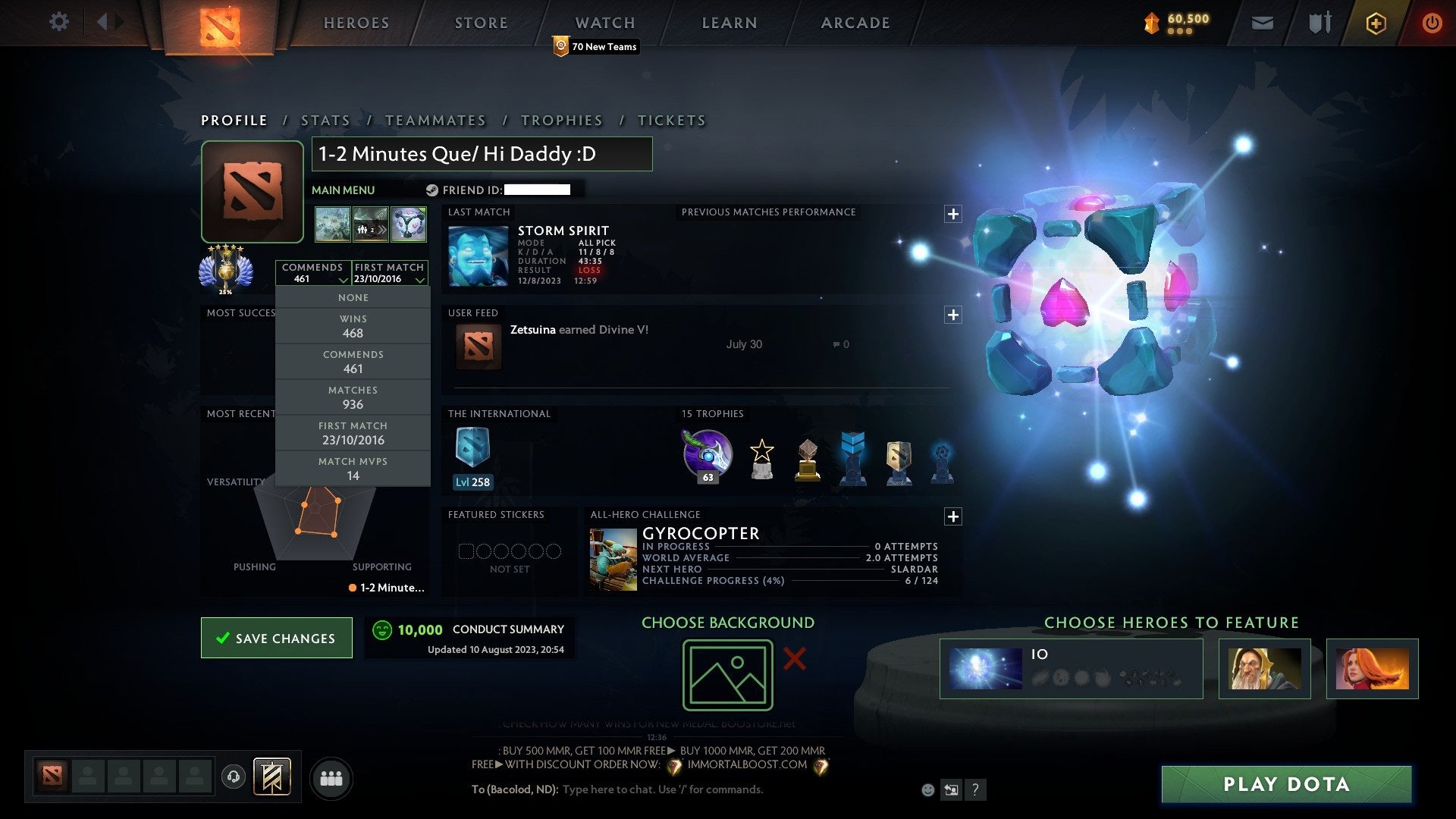 Divine V | MMR: 5448 - Behavior: 10000