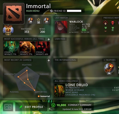 Immortel | MMR : 5710 - Comportement : 10000 