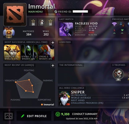 Immortal | MMR: 5690 - Behavior: 9350
