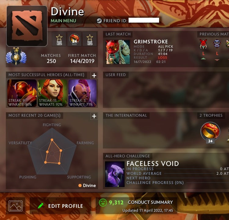 Divine II | MMR: 4740 - Behavior: 9312