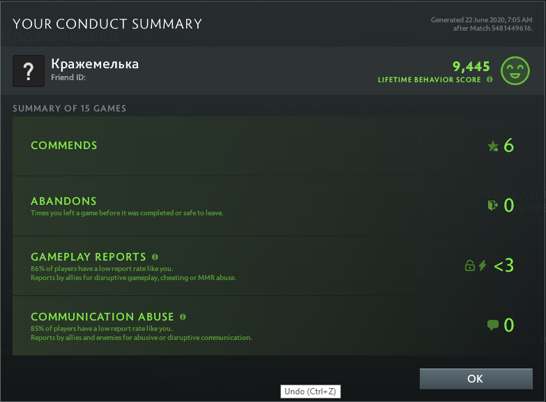 Uncalibrated | MMR: TBD - Behavior: 9445