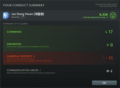 Légende I | MMR : 3060 - Comportement : 8320