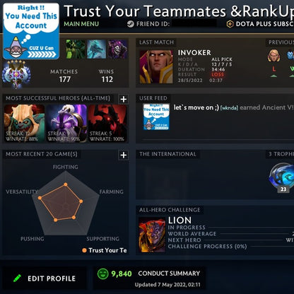 Ancient V | MMR: 4520 - Behavior: 9840