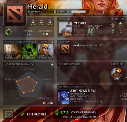 Herald IV | MMR: 490 - Behavior: 9710
