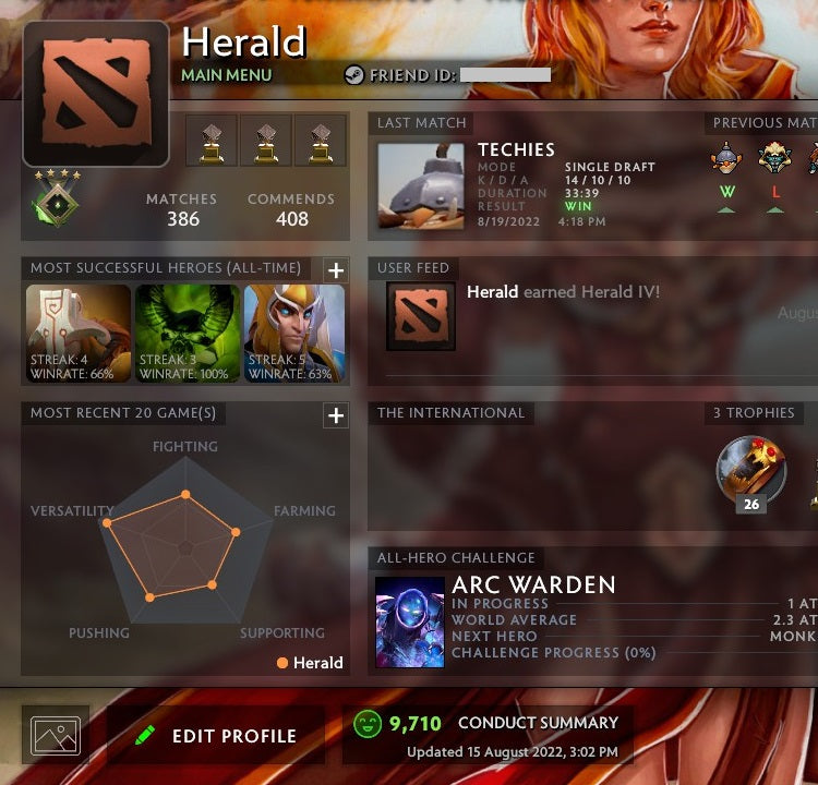 Herald IV | MMR: 490 - Behavior: 9710