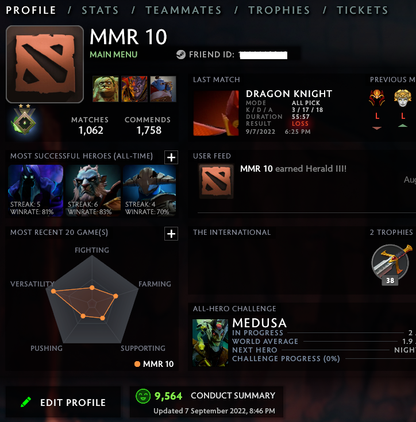 Herald II | MMR: 10 - Behavior: 9564