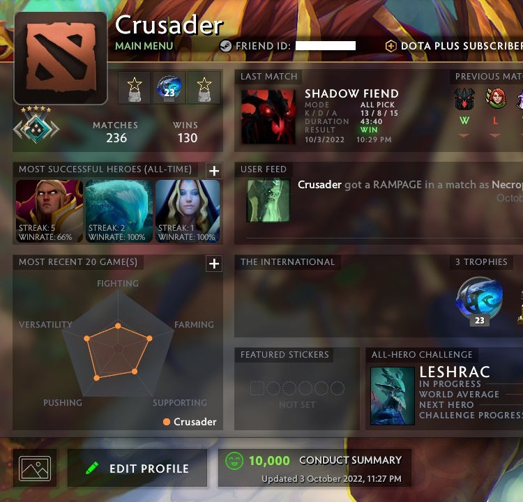 Crusader V | MMR: 2220 - Behavior: 10000