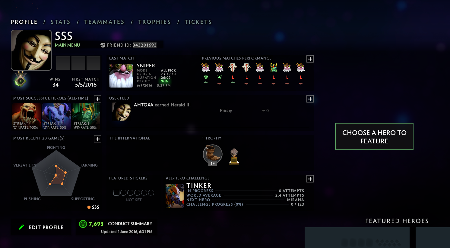 Herald II | MMR: 250 - Behavior: 7693