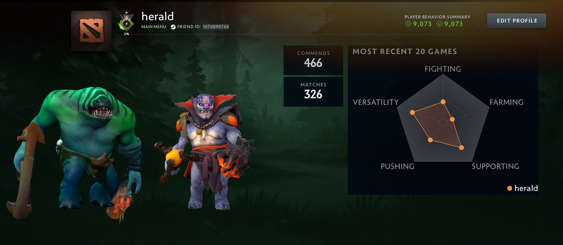 Herald I | MMR: 6 - Behavior: 9073 - Communication: 9073