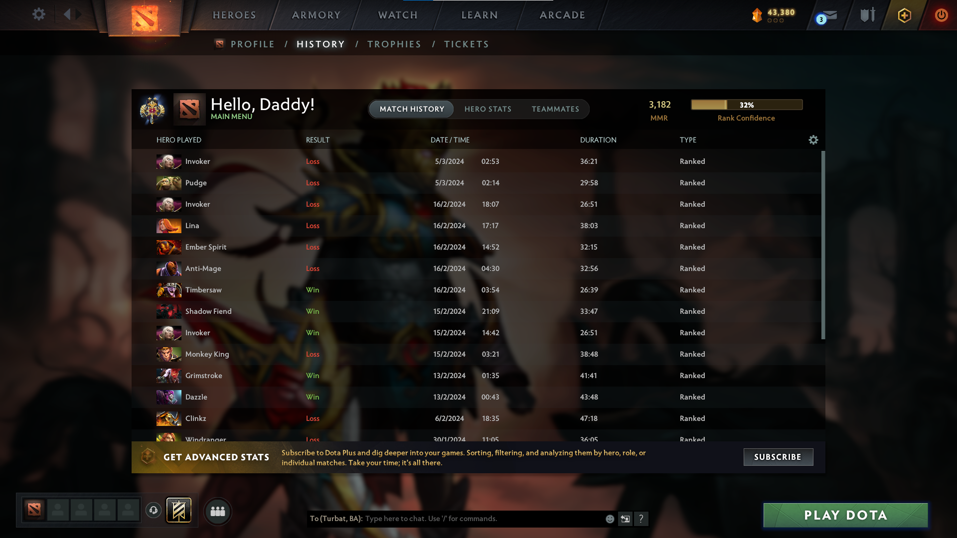 Legend II | MMR: 3182 - Behavior: 9626 - Communication: 9626
