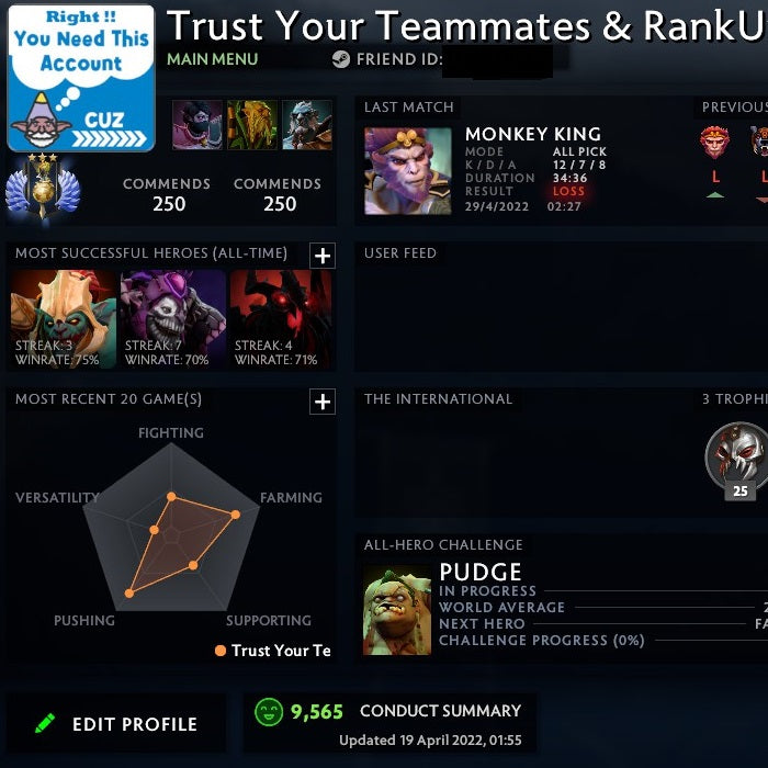 Divine III | MMR: 4910 - Behavior: 9565