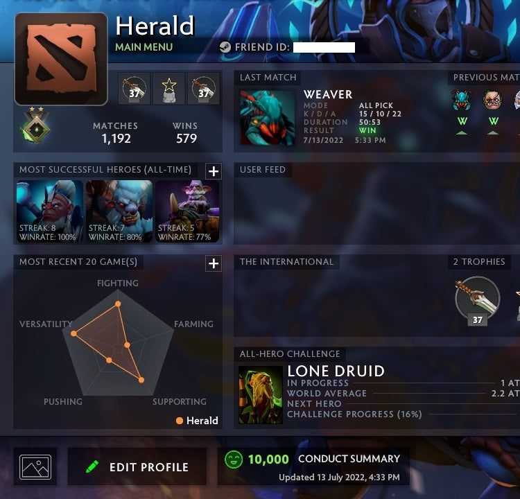 Héraut II | MMR : 110 - Comportement : 10000 