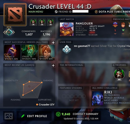 Crusader III | MMR: 1890 - Behavior: 9840