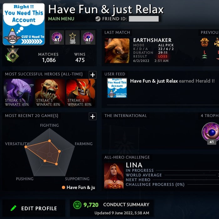 Héraut I | MMR : 10 - Comportement : 9720 