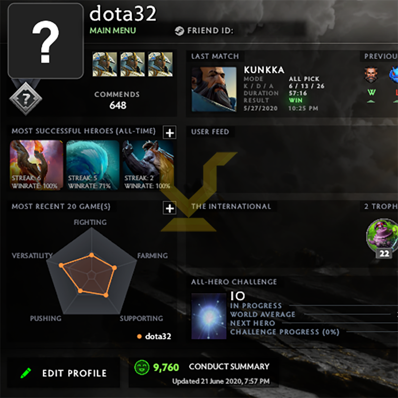 Uncalibrated | MMR: TBD - Behavior: 9760