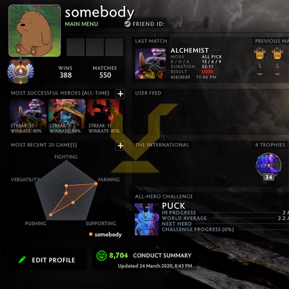 Immortel | MMR : 6740 - Comportement : 8704