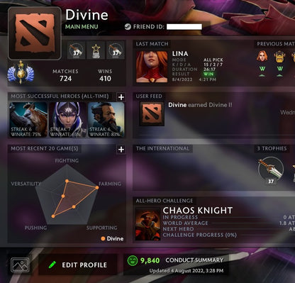 Divine I | MMR: 4820 - Behavior: 9840