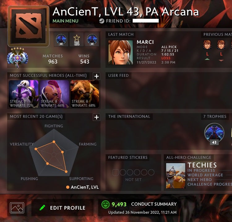 Ancient V | MMR: 4510 - Behavior: 9493
