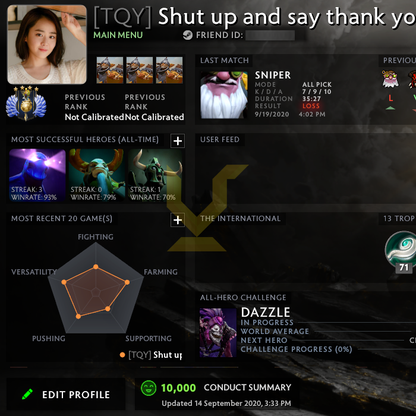 Divin IV | MMR : 5170 - Comportement : 10000 