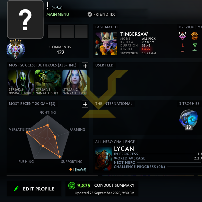 Ancient V | MMR: 4450 - Behavior : 9875