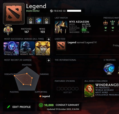 Légende V | MMR : 3810 - Comportement : 10000 