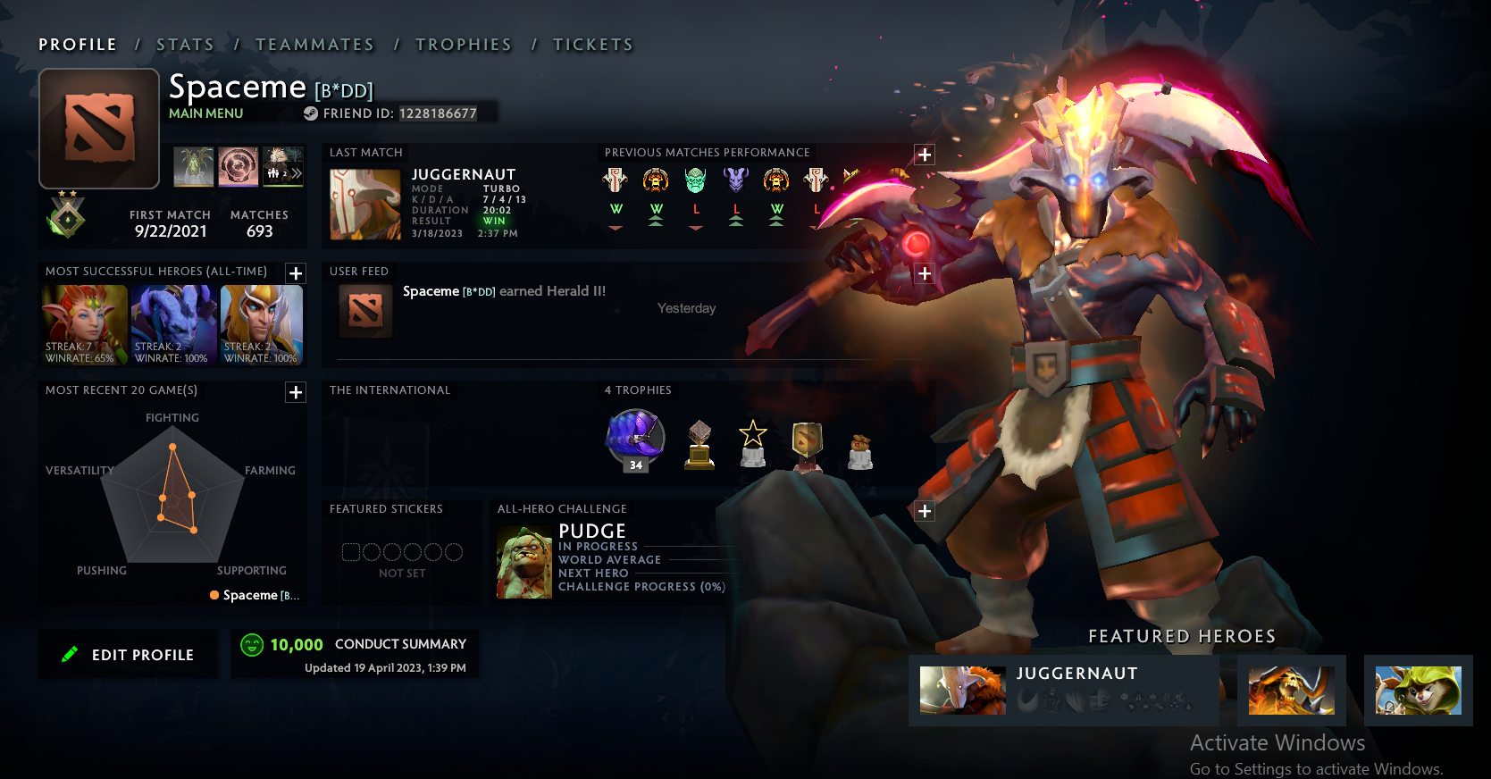 Herald II | MMR: 190 - Behavior: 10000