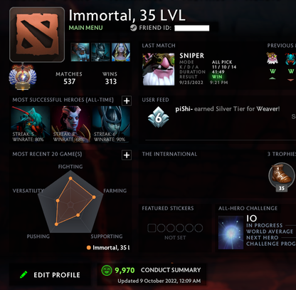 Immortel | MMR : 6640 - Comportement : 9970 