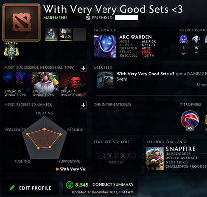 Archon V | MMR: 2840 - Behavior: 8545