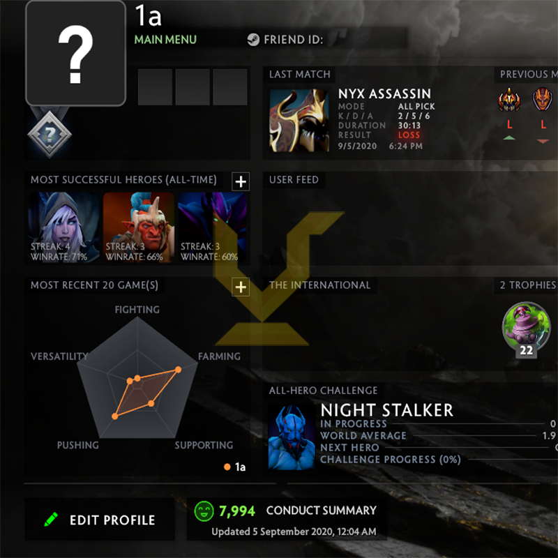 Not Calibrated | MMR: TBD - Behavior: 7994