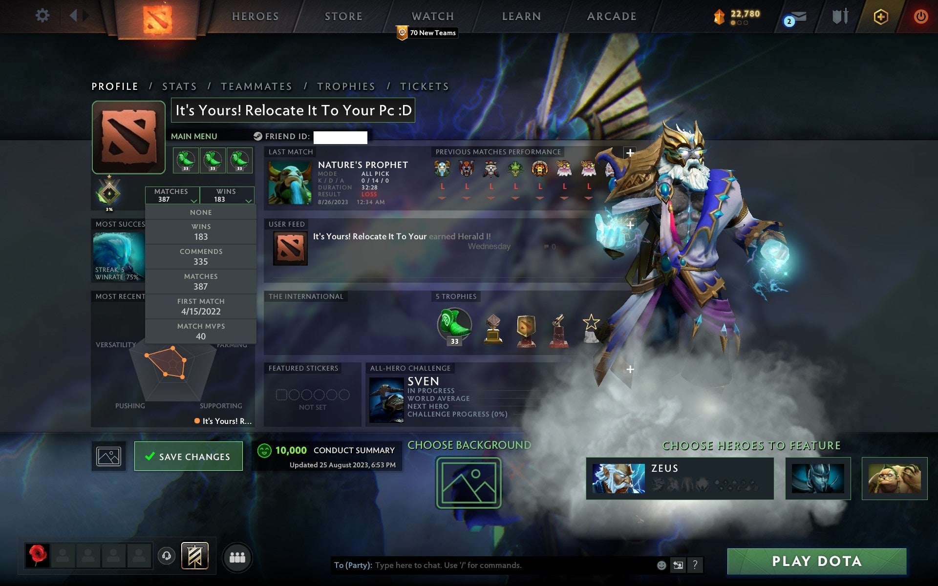 Herald I | MMR: 1 - Behavior: 10000