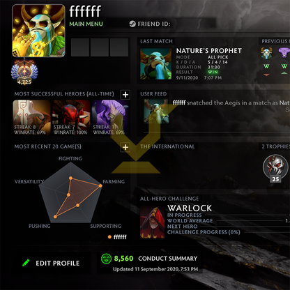 Immortel [4725] | MMR : 5800 - Comportement : 8560 