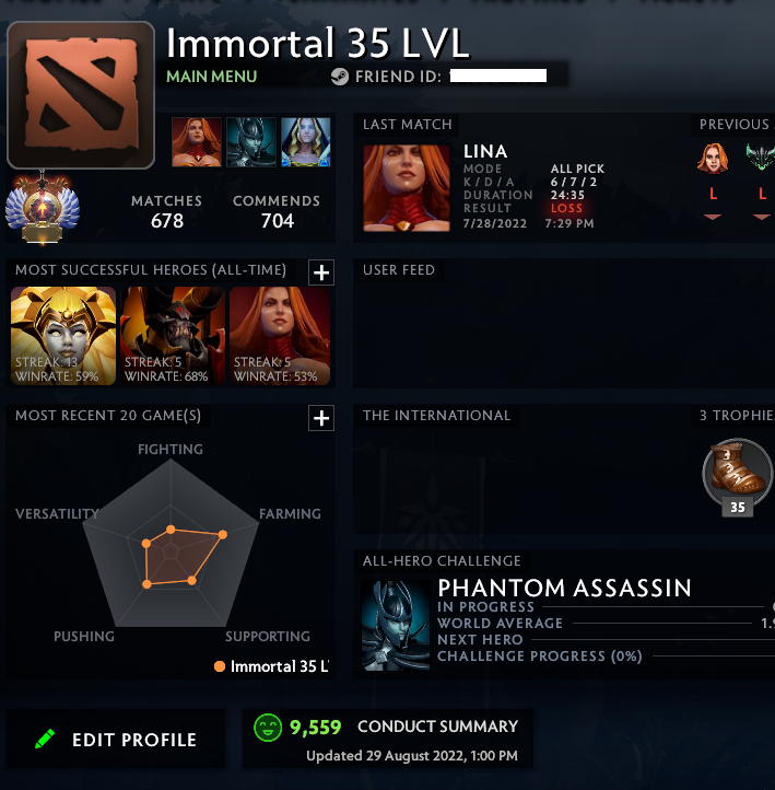 Immortal | MMR: 5440 - Behavior: 9559