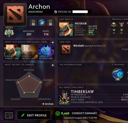 Archonte V | MMR : 2990 - Comportement : 9440 