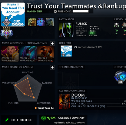 Ancient IV | MMR: 4460 - Behavior: 9125