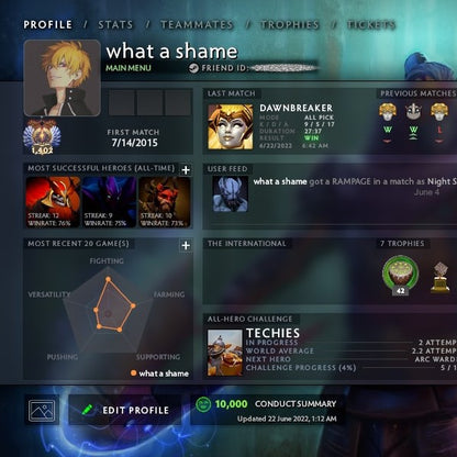 Immortel [Classement] | MMR : 7460 - Comportement : 10000 