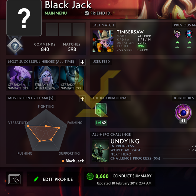 Not Calibrated | MMR: TBD - Behavior: 8660