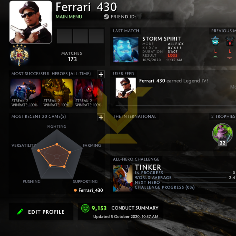 Legend IV | MMR: 3550 - Behavior: 9153