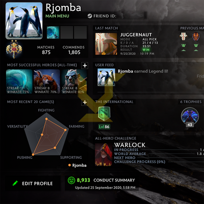 Légende II | MMR : 3340 - Comportement : 8933