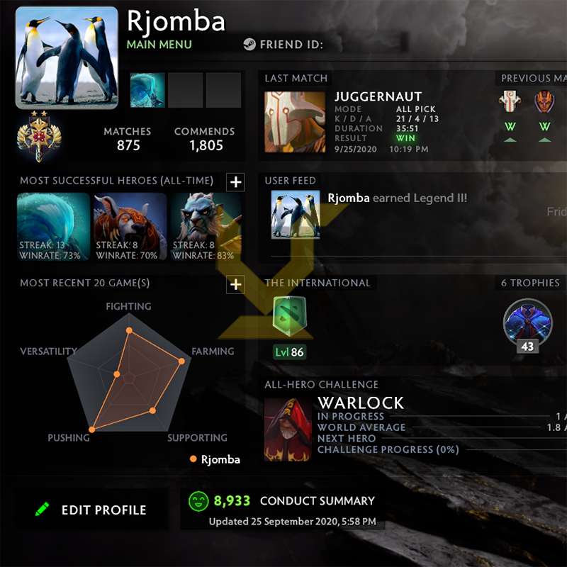 Légende II | MMR : 3340 - Comportement : 8933