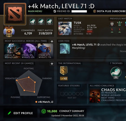 Immortel | MMR : 5800 - Comportement : 10000 