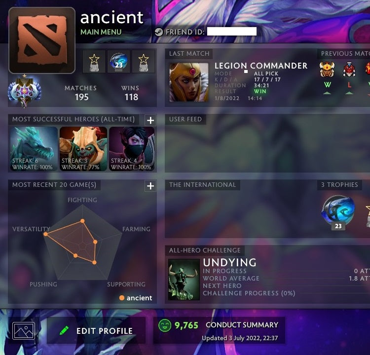 Ancient I | MMR: 3920 - Behavior: 9765
