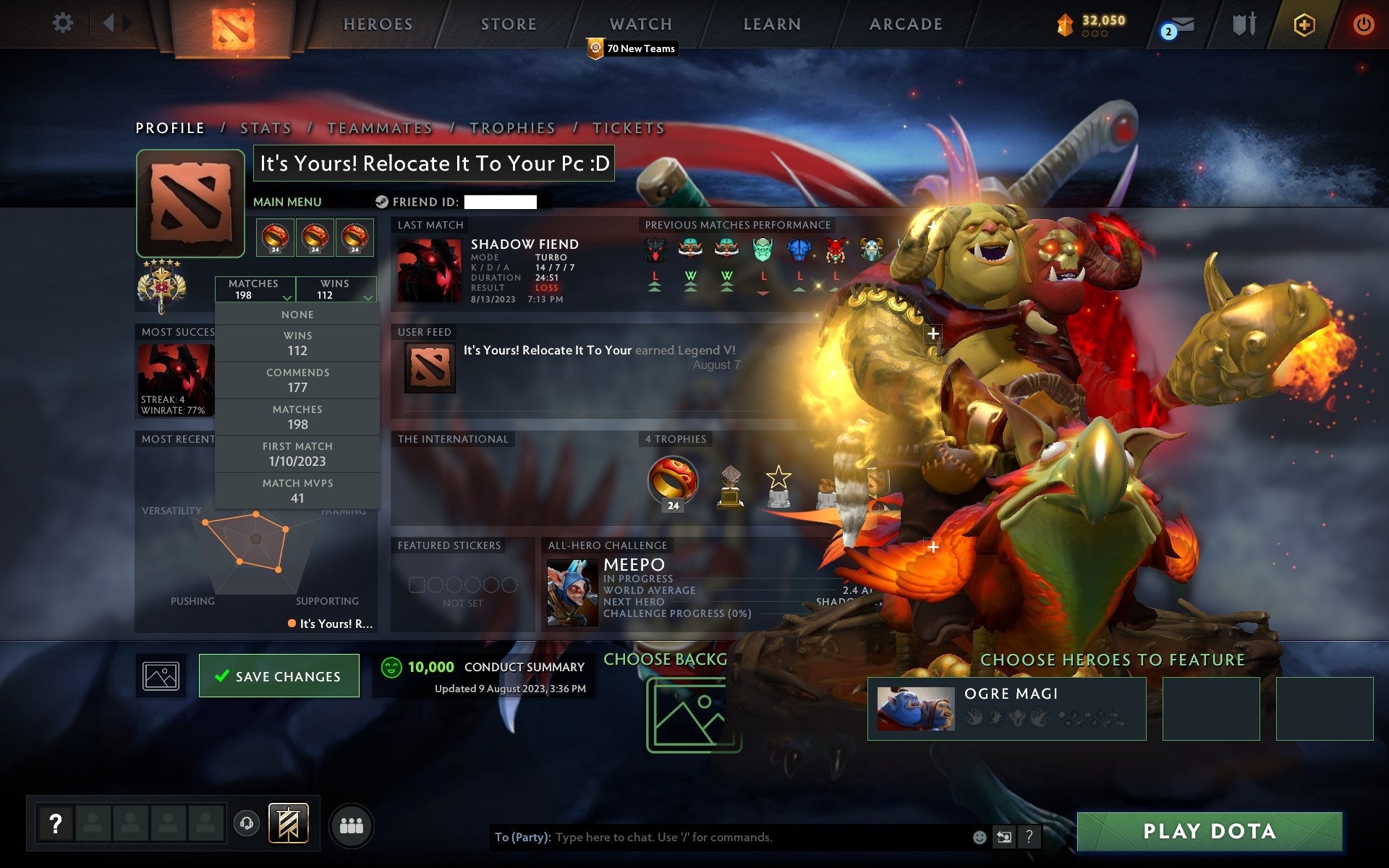 Legend V | MMR: 3610 - Behavior: 10000