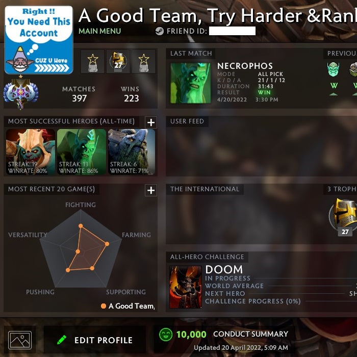 Ancient I | MMR: 3840 - Behavior: 10000