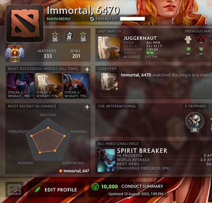 Immortel | MMR : 6470 - Comportement : 10000 