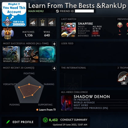 Immortel | MMR : 5650 - Comportement : 8452 