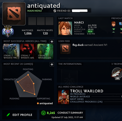 Ancient IV | MMR: 4330 - Behavior: 8245