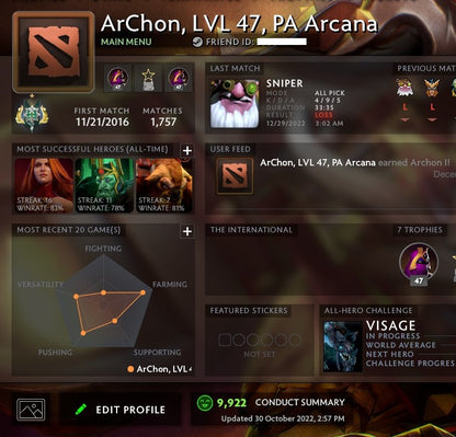 Archon I | MMR: 2350 - Behavior: 9922