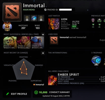 Immortel | MMR : 5800 - Comportement : 10000 