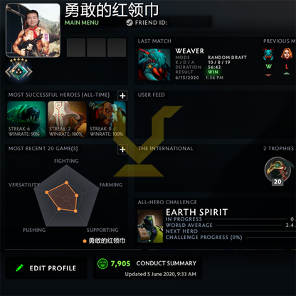 Croisé V | MMR : 2270 - Comportement : 7905 